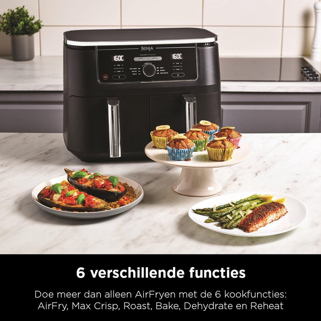 Ninja Foodi MAX Dual Zone AF400EU Airfryer – 9.5L Dubbele Heteluchtfriteuse