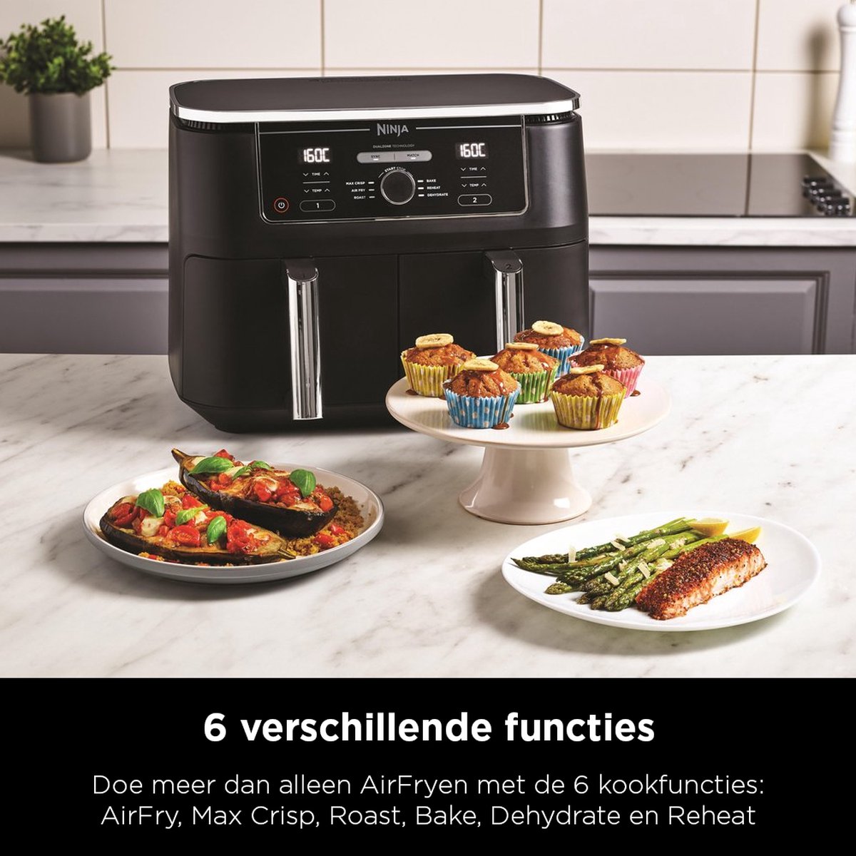 Ninja Foodi MAX Dual Zone AF400EU Airfryer – 9.5L Dubbele Heteluchtfriteuse